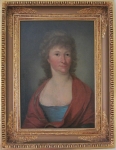 Szkoła Marcello Bacciarelli; Portret Ludwiki z Melinów Ryxowej; Polska, ok. 1790 r.; olej, płótno